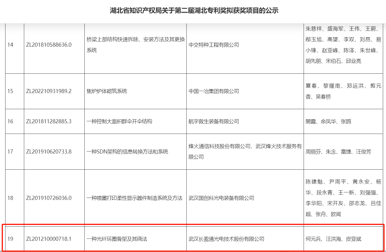 星空综合官网荣膺第二届湖北省专利奖优秀奖